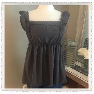 🌸 Eyeshadow Gray Peasant Tank